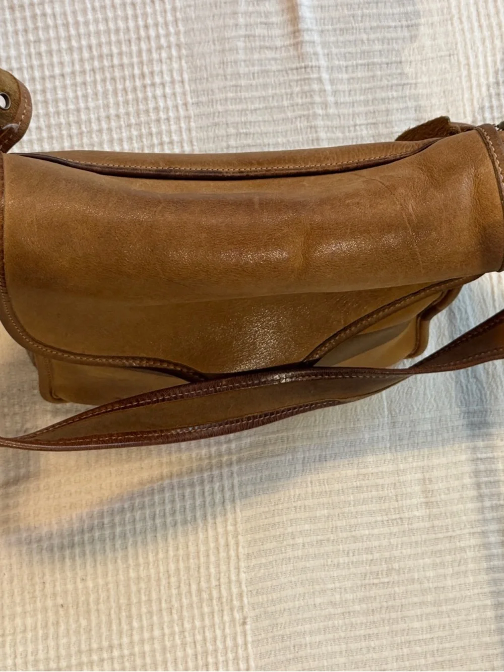 Vintage Coach Pre Creed NYC Tan Brown Leather Courier Messenger Bag 1970s - Picture 13 of 14